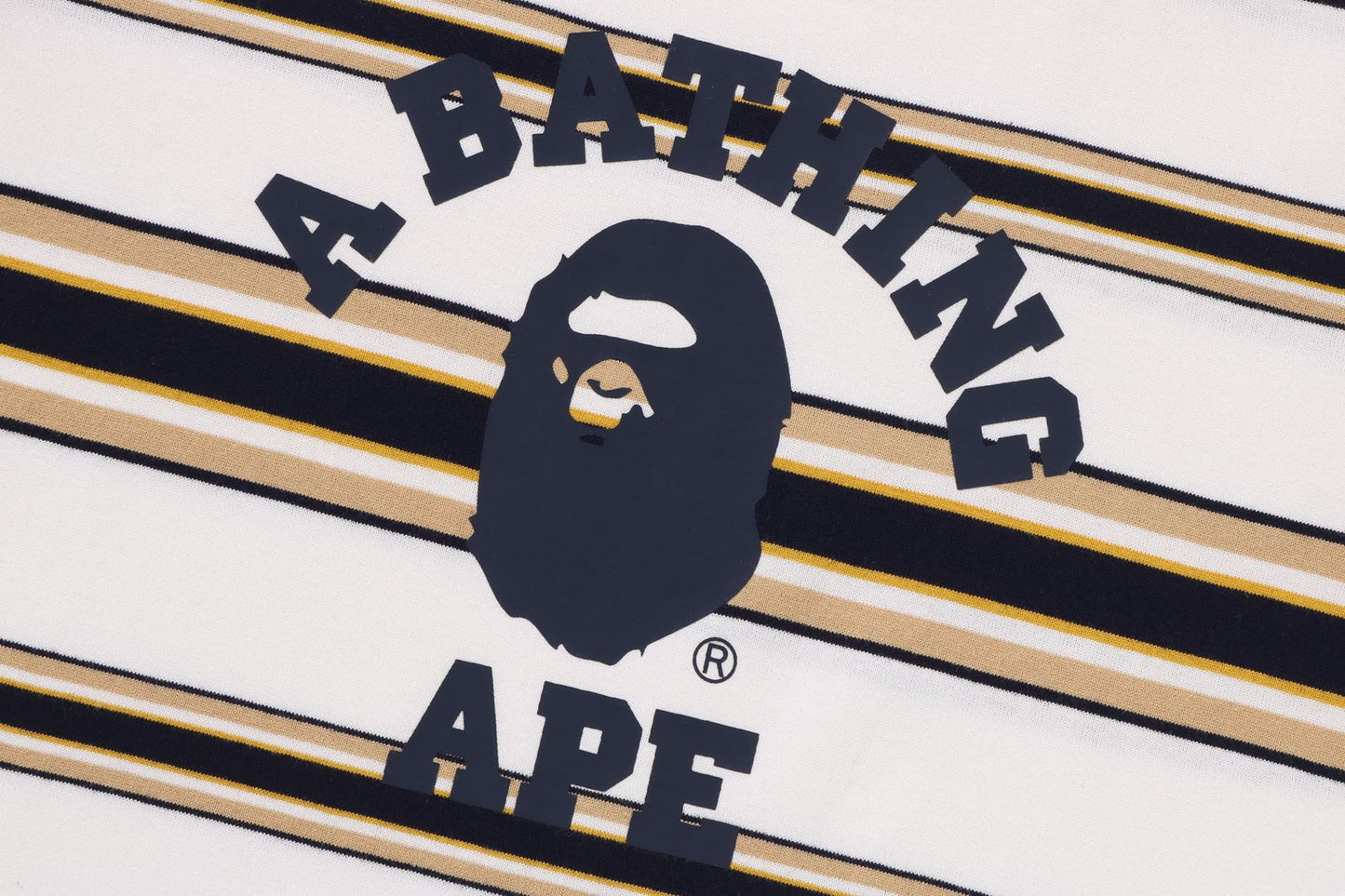BAPE 大學條紋短袖T恤