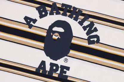 BAPE 大學條紋短袖T恤
