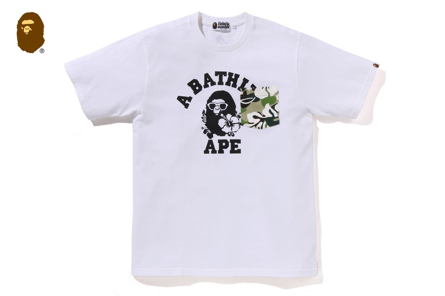 BAPE ABC RESORT CAMO POCKET COLLEGE TEE