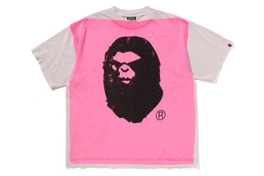 BAPE X SAINT MXXXXXX MAD FACE HANDPRINTING TEE