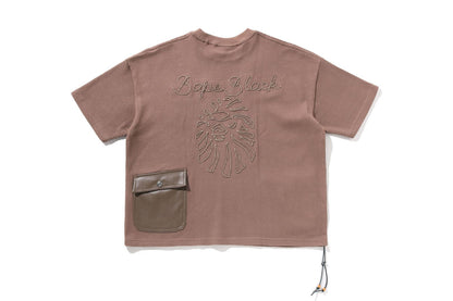 BAPE BLACK WAFFLE WORKER ROPESTITCH TEE