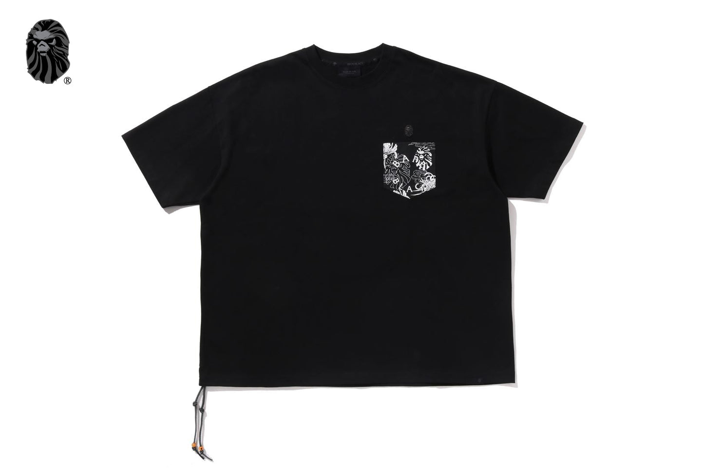 BAPE 黑色夏威夷圖案口袋T恤 #1