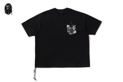 BAPE 黑色夏威夷圖案口袋T恤 #1