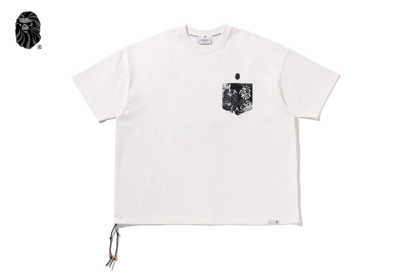 BAPE 黑色夏威夷圖案口袋T恤 #1