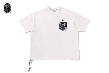BAPE 黑色夏威夷圖案口袋T恤 #1