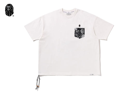 BAPE 黑色夏威夷圖案口袋T恤 #1