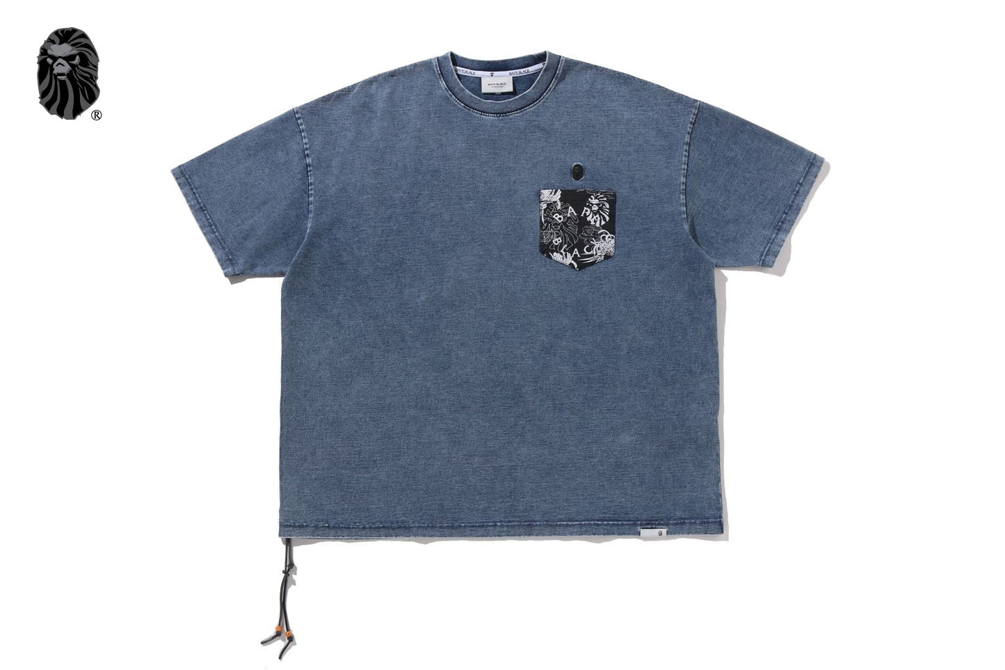 BAPE 黑色夏威夷圖案口袋T恤 #2