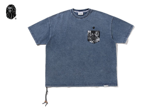 BAPE 黑色夏威夷圖案口袋T恤 #2