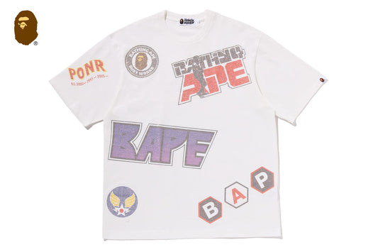BAPE MULTI ARCHIVE MOTIF RELAXED FIT TEE