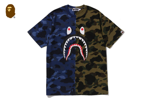 BAPE SPLIT CAMO SHARK TEE