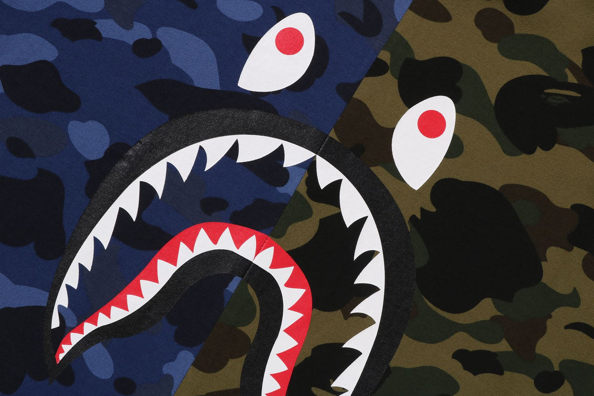 BAPE SPLIT CAMO SHARK TEE