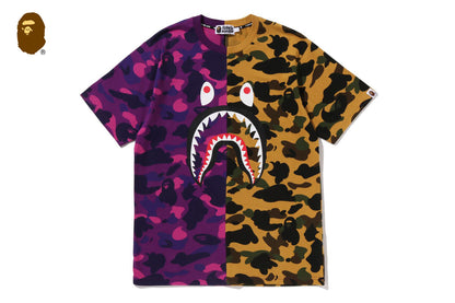 BAPE SPLIT CAMO SHARK TEE