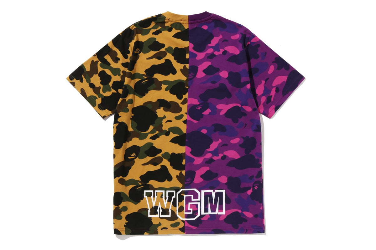 BAPE SPLIT CAMO SHARK TEE
