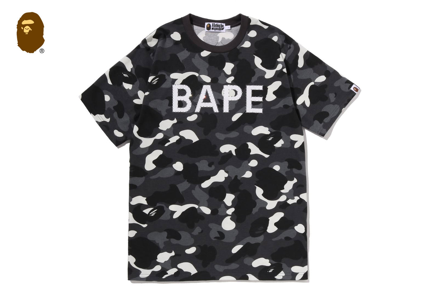 BAPE CITY CAMO RHINESTONE BAPE LOGO TEE