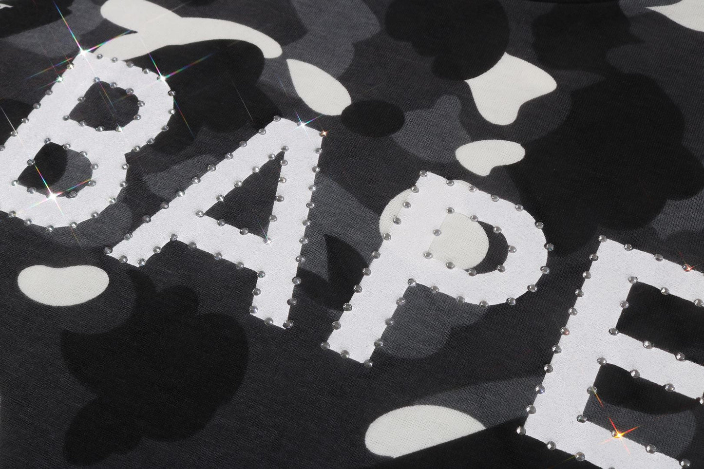 BAPE CITY CAMO RHINESTONE BAPE LOGO TEE