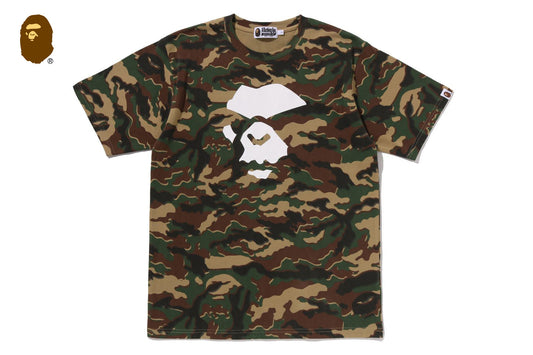 BAPE GLITCH WOODLAND CAMO APE FACE TEE