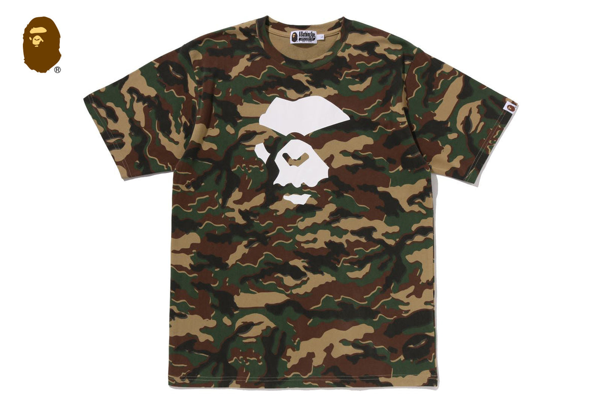 BAPE GLITCH WOODLAND CAMO APE FACE TEE
