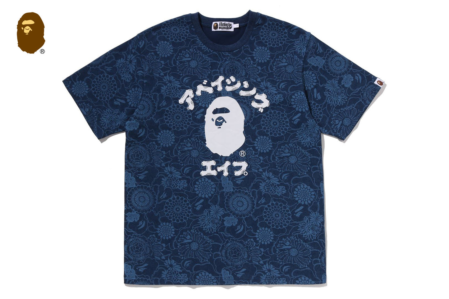 BAPE 日本靛藍藝術迷彩大學常規版型T恤