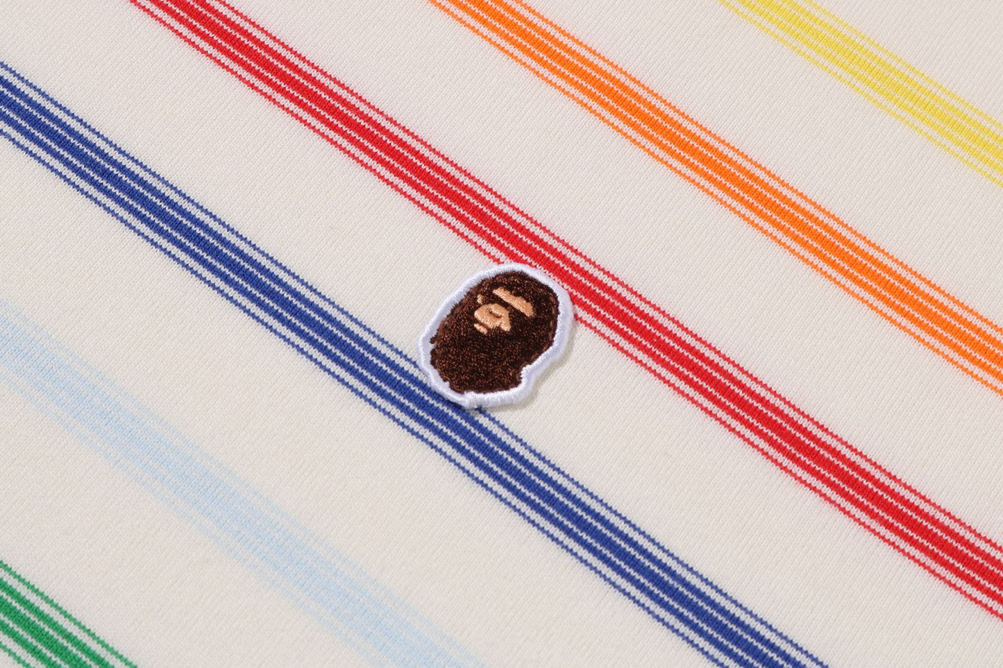 BAPE 漸層彩虹條紋單點T恤