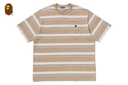 BAPE STRIPE ONE POINT RELAXED FIT POCKET TEE