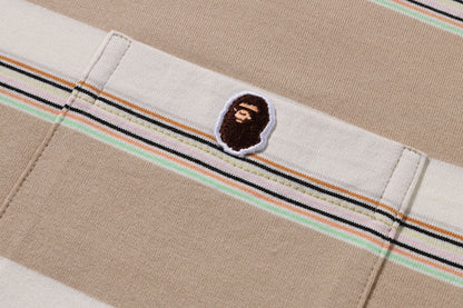 BAPE STRIPE ONE POINT RELAXED FIT POCKET TEE