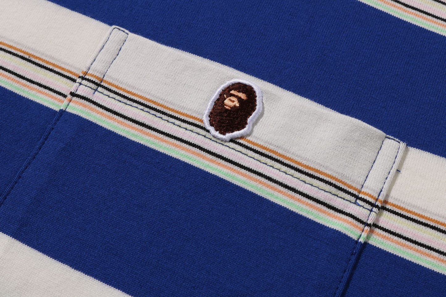 BAPE STRIPE ONE POINT RELAXED FIT POCKET TEE