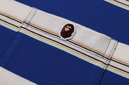 BAPE STRIPE ONE POINT RELAXED FIT POCKET TEE