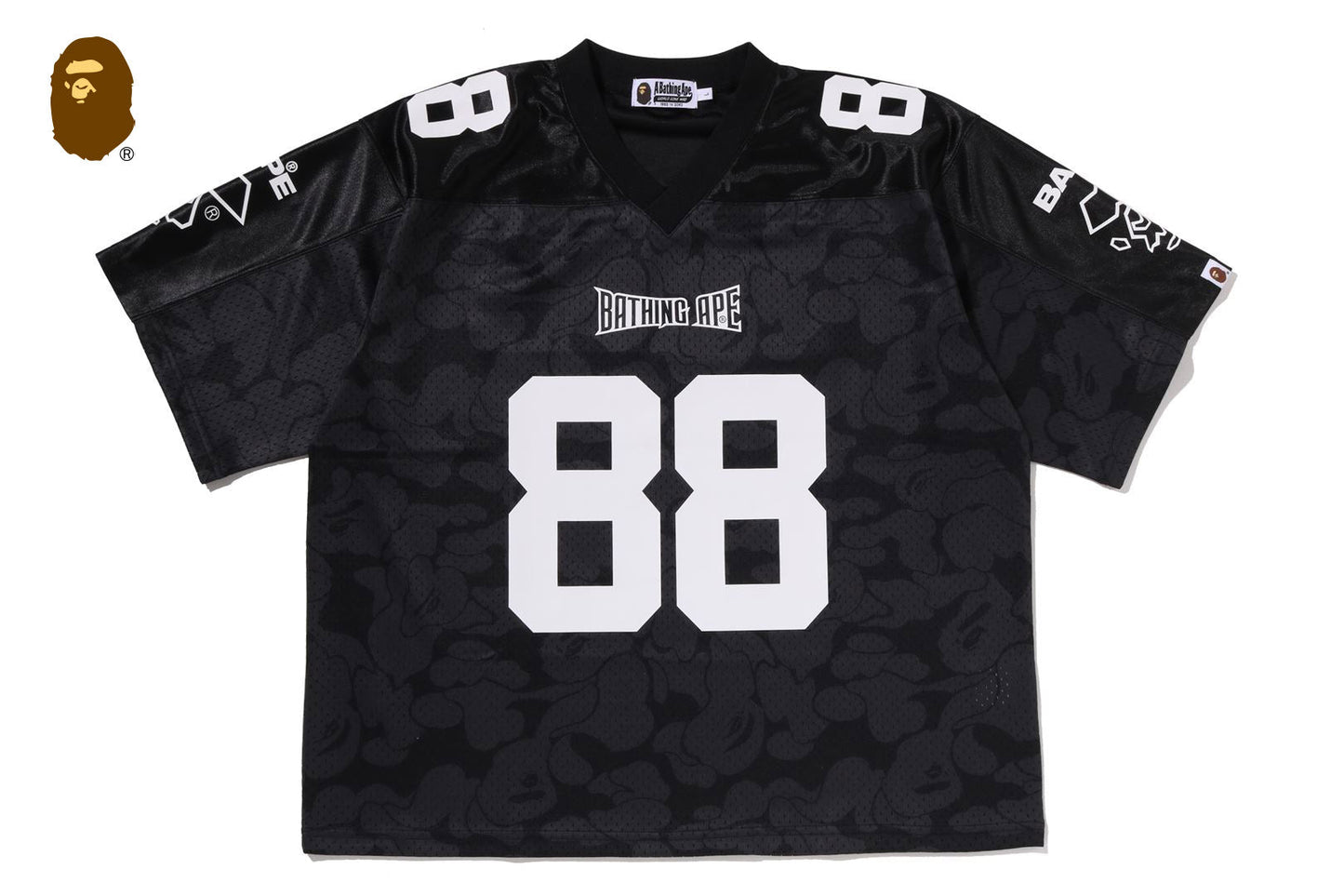 BAPE SOLID CAMO MULTI LOGO 寬鬆版足球球衣T恤