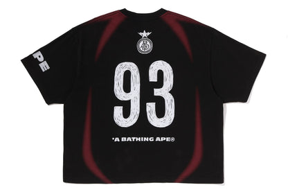 BAPE HEAVY WASH HAND DRAW FOOTBALL MULTI LOGO RELAXED FIT TEE