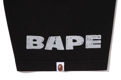 BAPE HEAVY WASH HAND DRAW FOOTBALL MULTI LOGO RELAXED FIT TEE