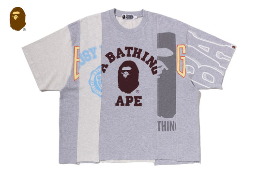BAPE UPYCLED MULTI LOGO CROPPED FIT TEE