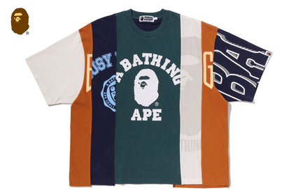 BAPE UPYCLED MULTI LOGO CROPPED FIT TEE