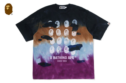 BAPE 彩色迷彩綁染破壞多標誌寬鬆版T恤