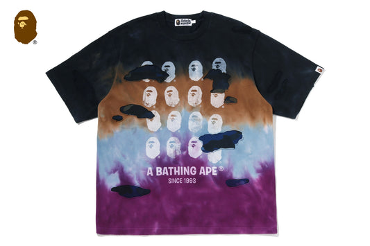 BAPE 彩色迷彩綁染破壞多標誌寬鬆版T恤