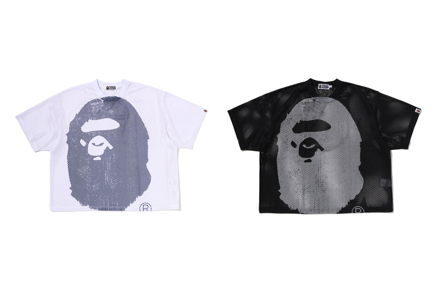 BAPE WATER PRINT APE HEAD MESH RELAXED FIT TEE