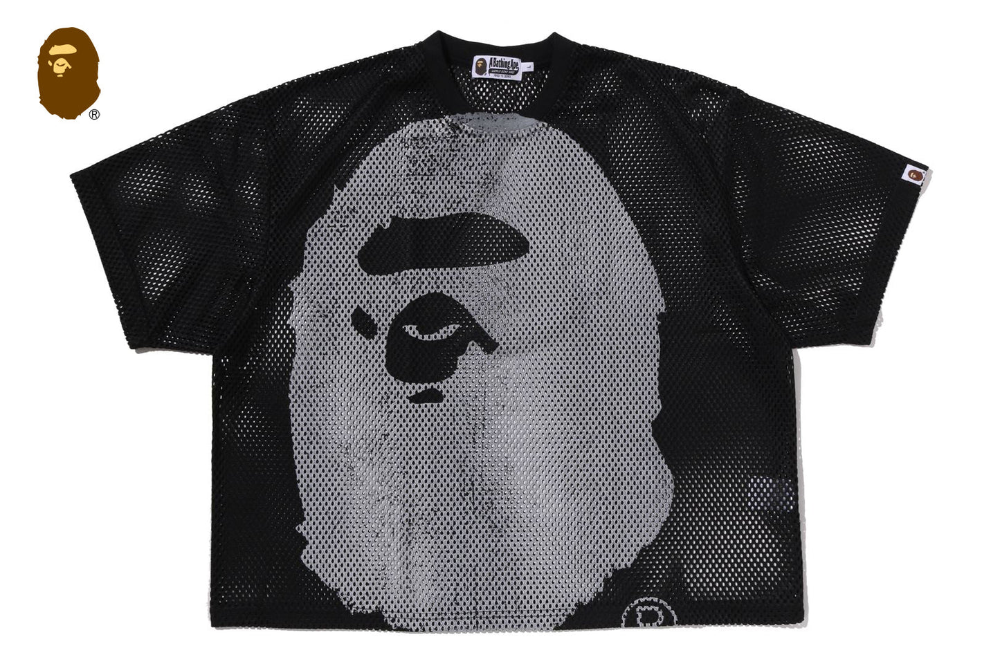 BAPE WATER PRINT APE HEAD MESH RELAXED FIT TEE