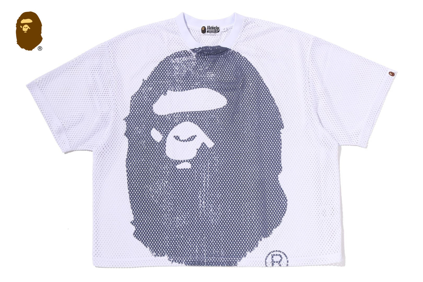 BAPE WATER PRINT APE HEAD MESH RELAXED FIT TEE