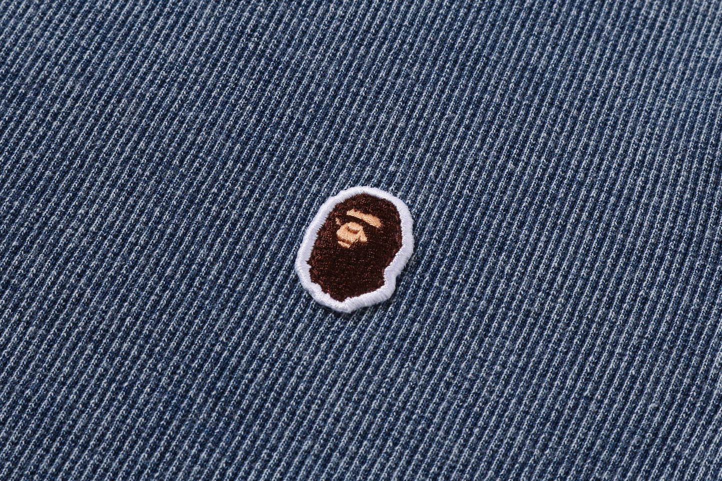 BAPE APE HEAD ONE POINT INDIGO CROPPED TEE