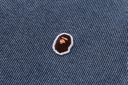BAPE APE HEAD ONE POINT INDIGO CROPPED TEE