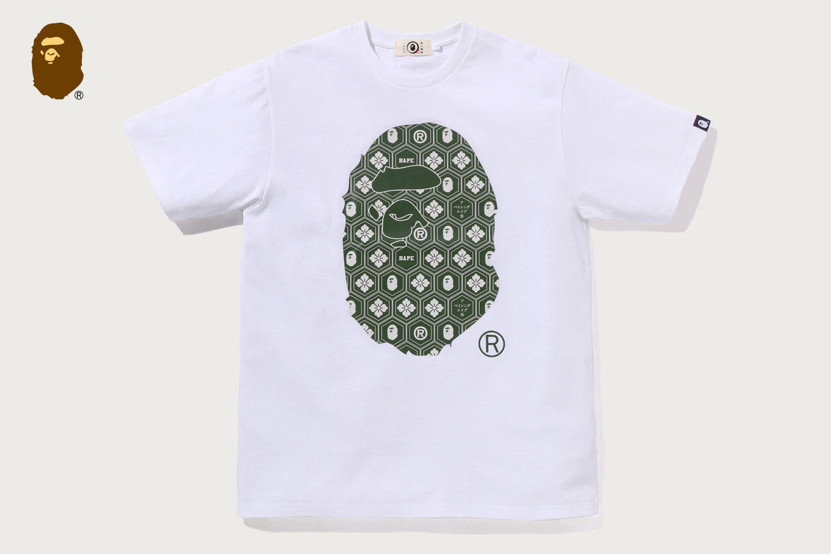 BAPE TRADITIONAL JAPANESE PATTERN APE HEAD T恤