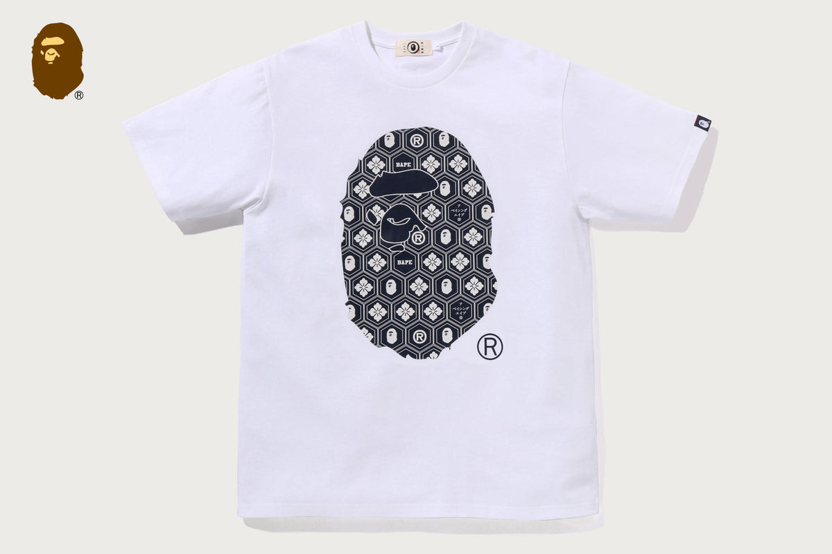 BAPE TRADITIONAL JAPANESE PATTERN APE HEAD T恤