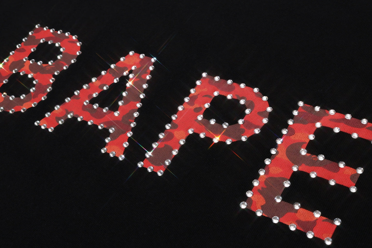 BAPE 水晶字母T恤