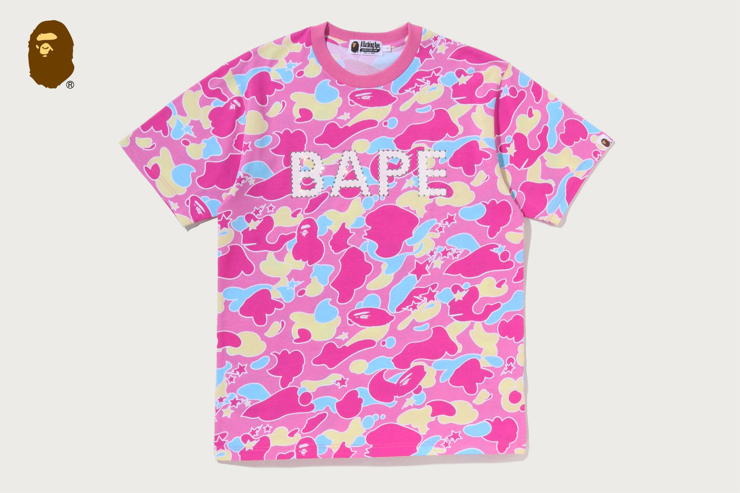 BAPE STA CAMO 水鑽 BAPE LOGO 短袖T恤