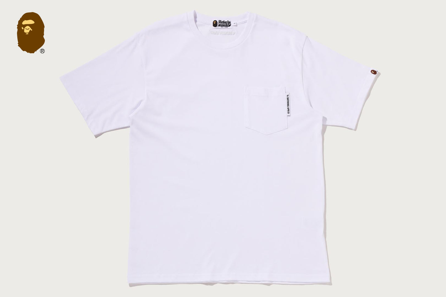 BAPE LINE CAMO FLAG LABEL POCKET TEE