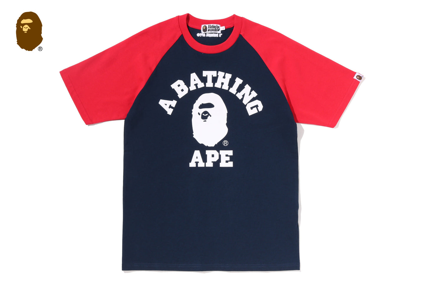 BAPE COLLEGE RAGLAN SHRUNK FIT TEE