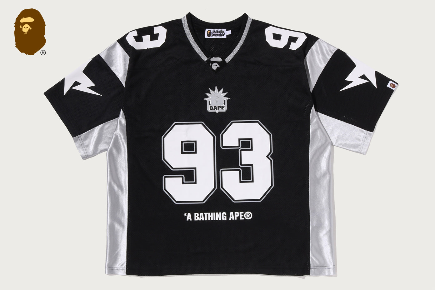 BAPE SOLID CAMO JACQUARD MESH CROPPED FIT FOOTBALL JESEY