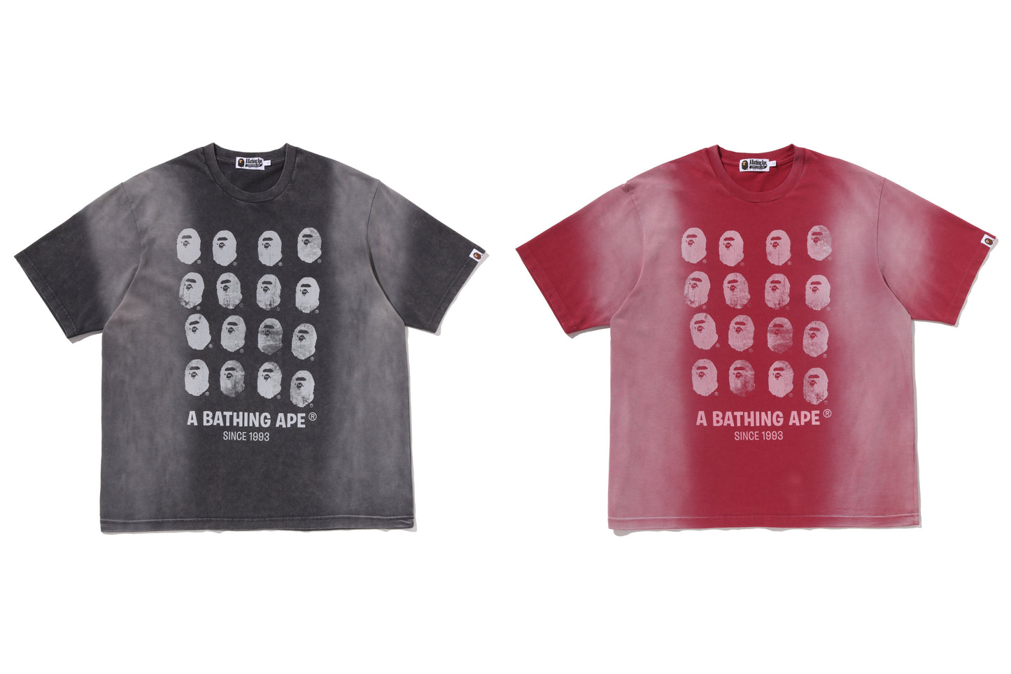 BAPE BLEECHED MULTI APE HEAD LOGO 寬鬆版短袖T恤