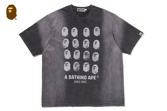 BAPE BLEECHED MULTI APE HEAD LOGO RELAXED FIT TEE