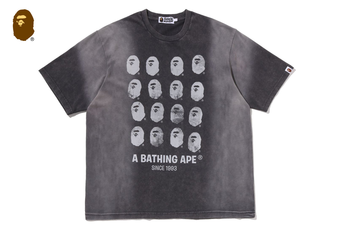 BAPE BLEECHED MULTI APE HEAD LOGO 寬鬆版短袖T恤