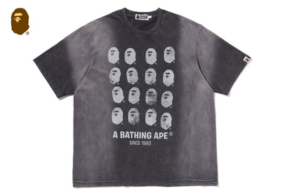 BAPE BLEECHED MULTI APE HEAD LOGO 寬鬆版短袖T恤